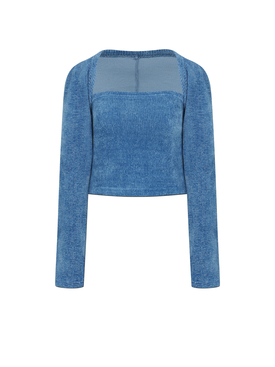 aileen knit top &amp; bolero set - blue